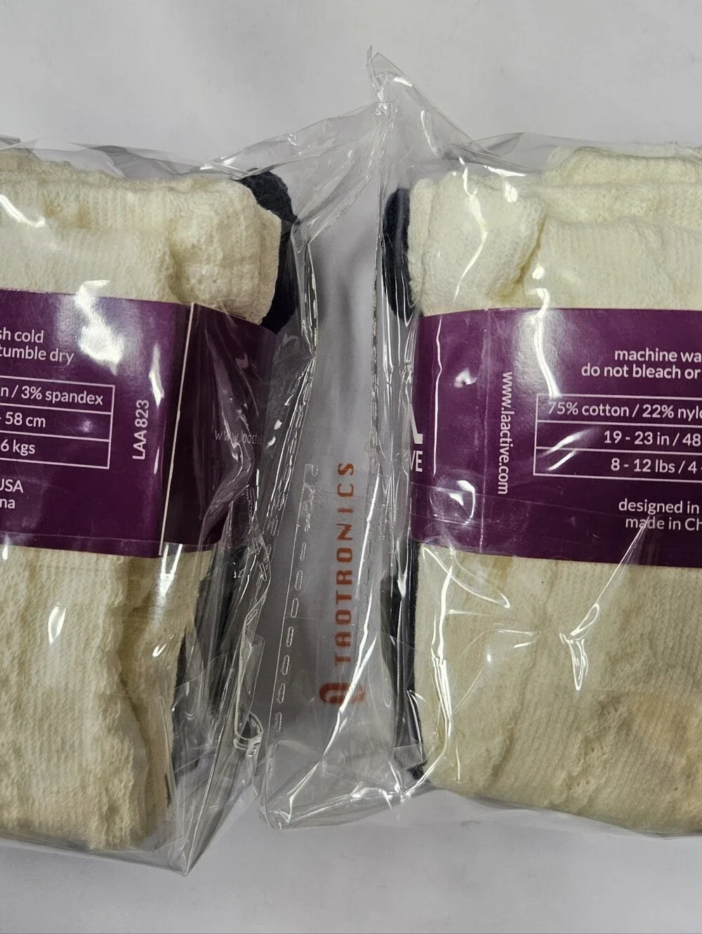 Newborn Baby Tights 2-Pack 4 Pairs Cream Navy 0-3M New